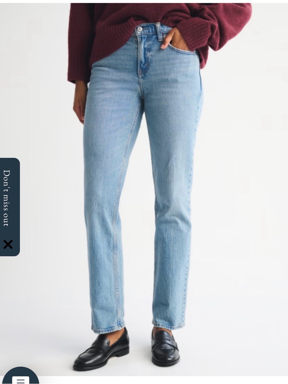 Abercrombie & Fitch Curve Love Mid Rise 90s Straight Jean regular length